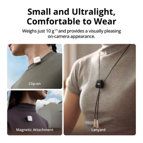 DJI Mic Mini (1 TX + 1 RX) Compact Wireless Microphone, Ultralight, Noise Cancelling, for Camera / iPhone / Android