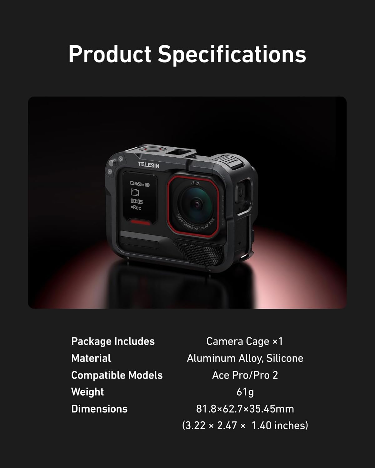 Telesin Ace Pro Metal Cage