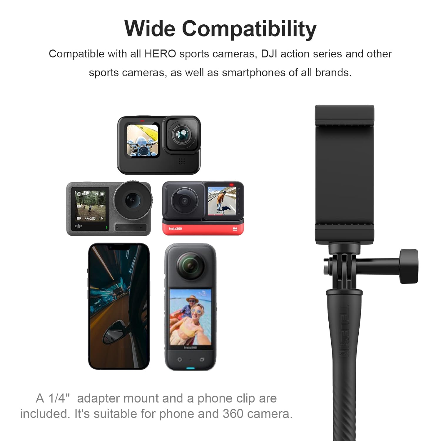 Telesin Metal Car Tube Clamp