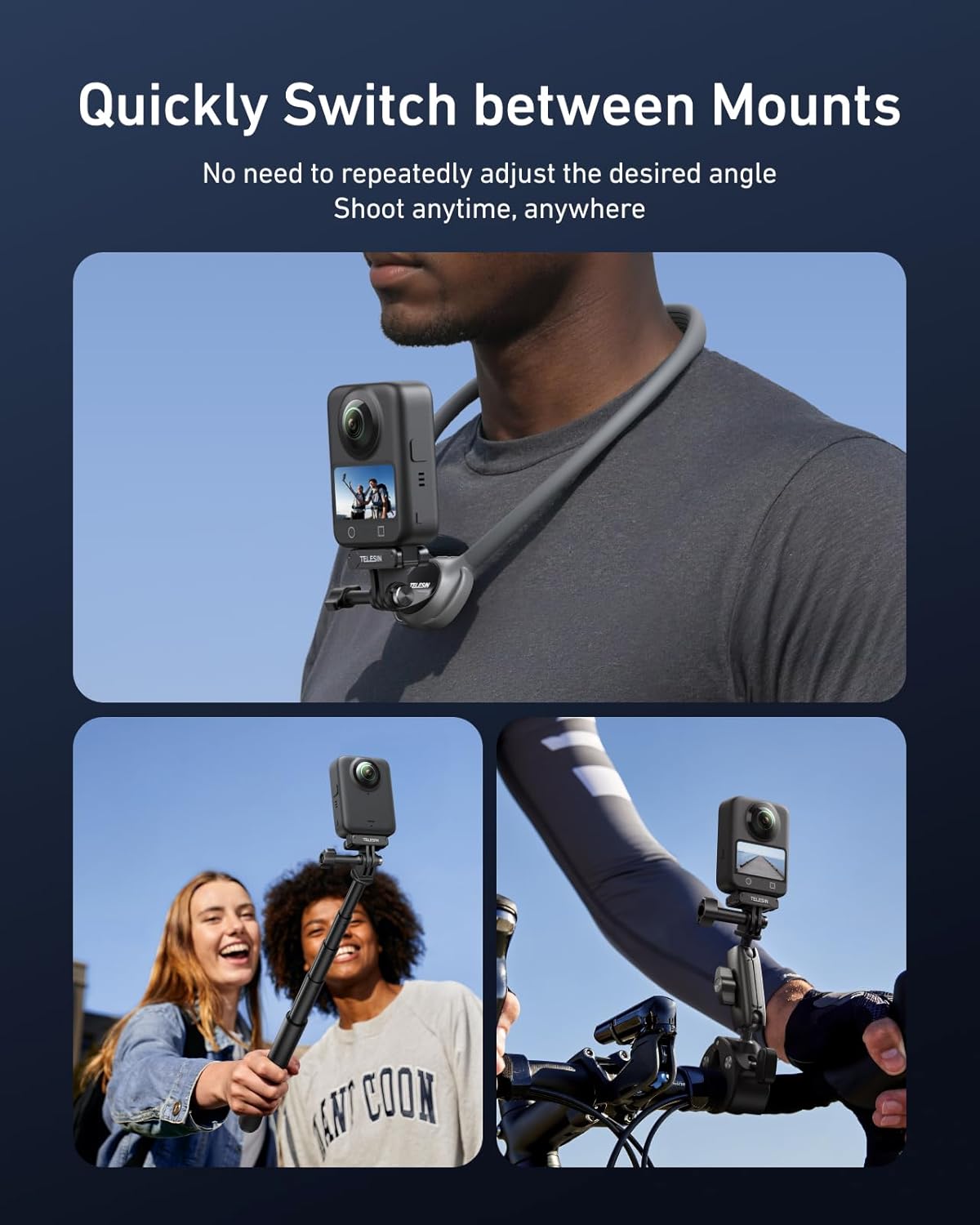 Telesin Magnetic Dual Claw Mount (DJI Action Cameras)