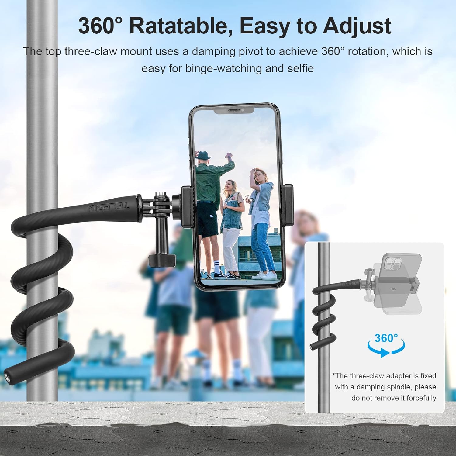 Telesin Metal Car Tube Clamp