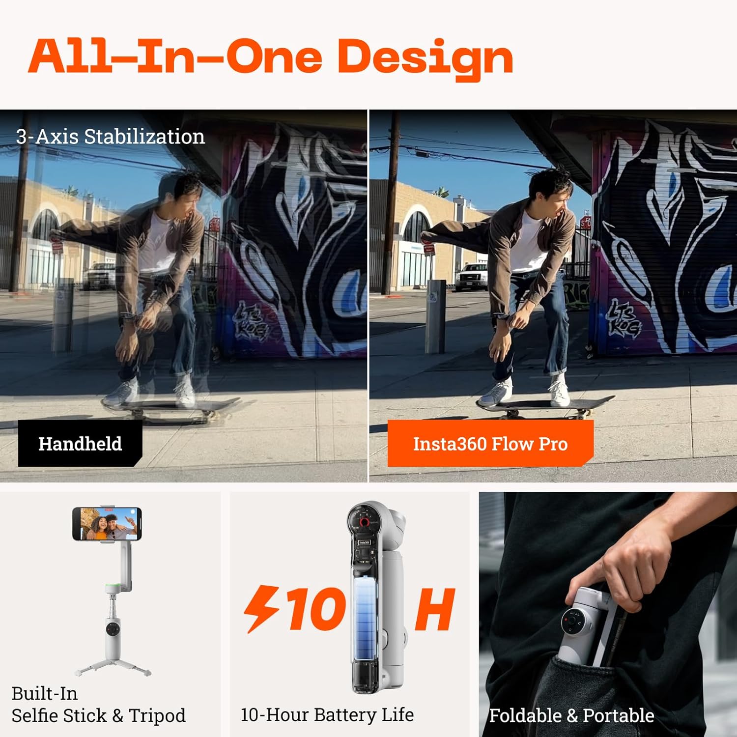 Insta360 Flow Pro Smartphone Gimbal Stabilizer AI Tracking