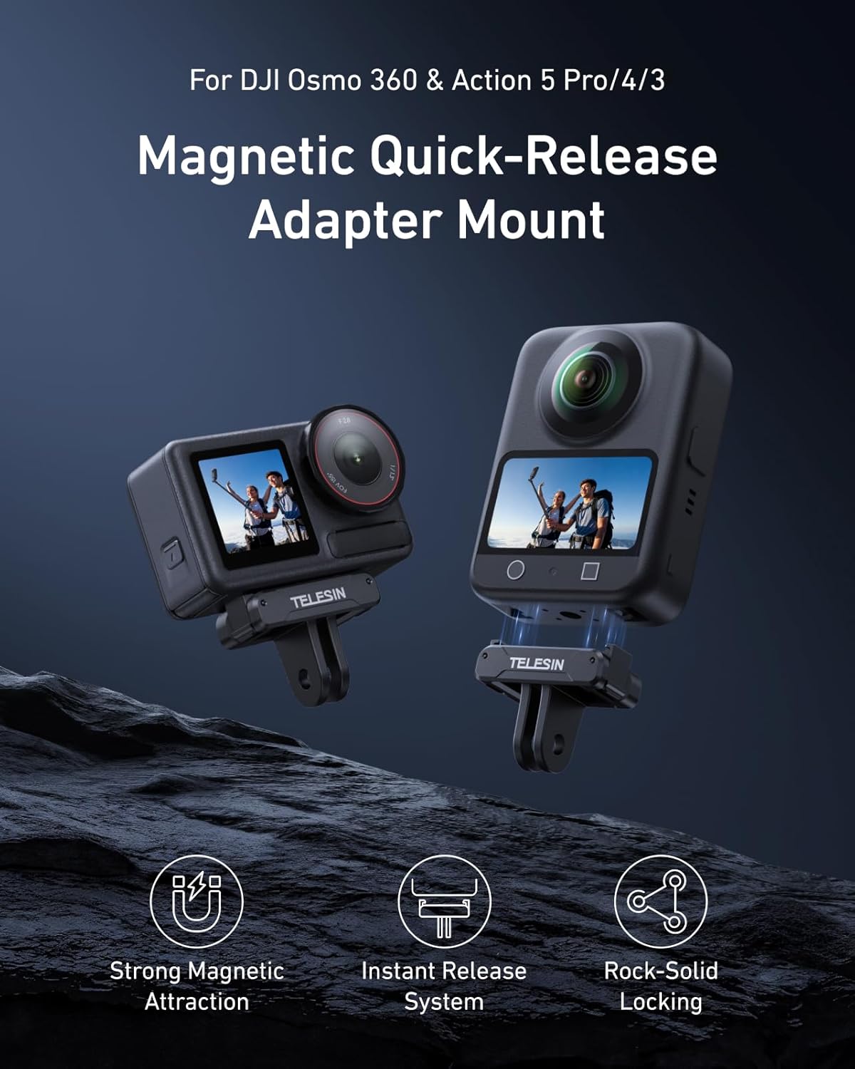 Telesin Magnetic Dual Claw Mount (DJI Action Cameras)