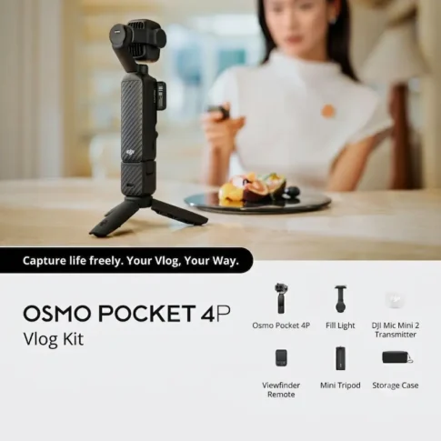 DJI Osmo Pocket 4P Vlog Combo | Dual-Lens 3-Axis Gimbal Camera | 4K Pocket Camera with DJI Mic Mini 2 & Creator Accessories