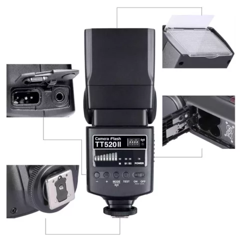 Godox TT520 II Camera Flash | Manual Speedlite with Wireless Trigger | GN33 | 433MHz Wireless Flash for DSLR & Mirrorless Cameras